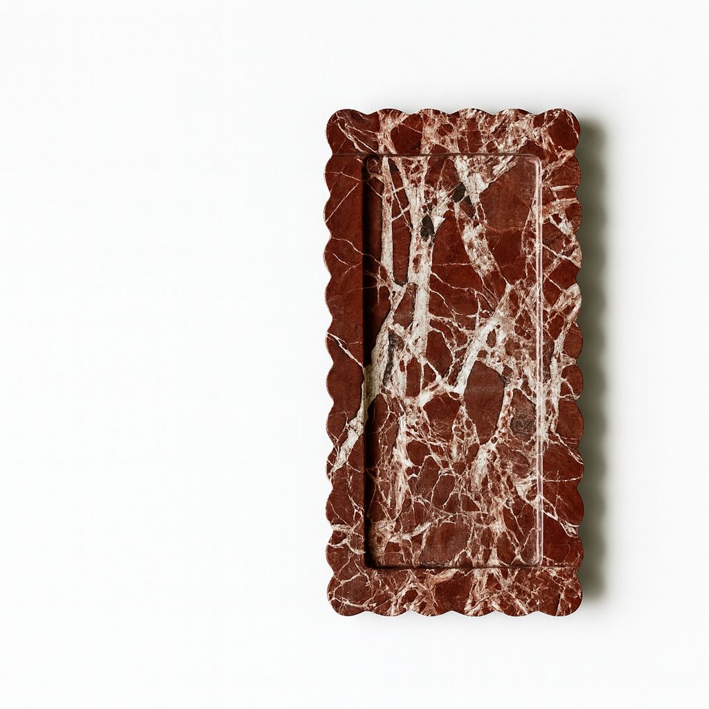 Rosso Levanto Scalloped Rectangular Tray