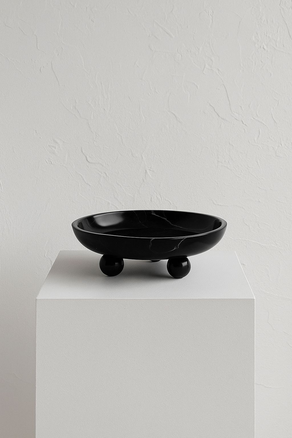 Black Marble Footed Bowl