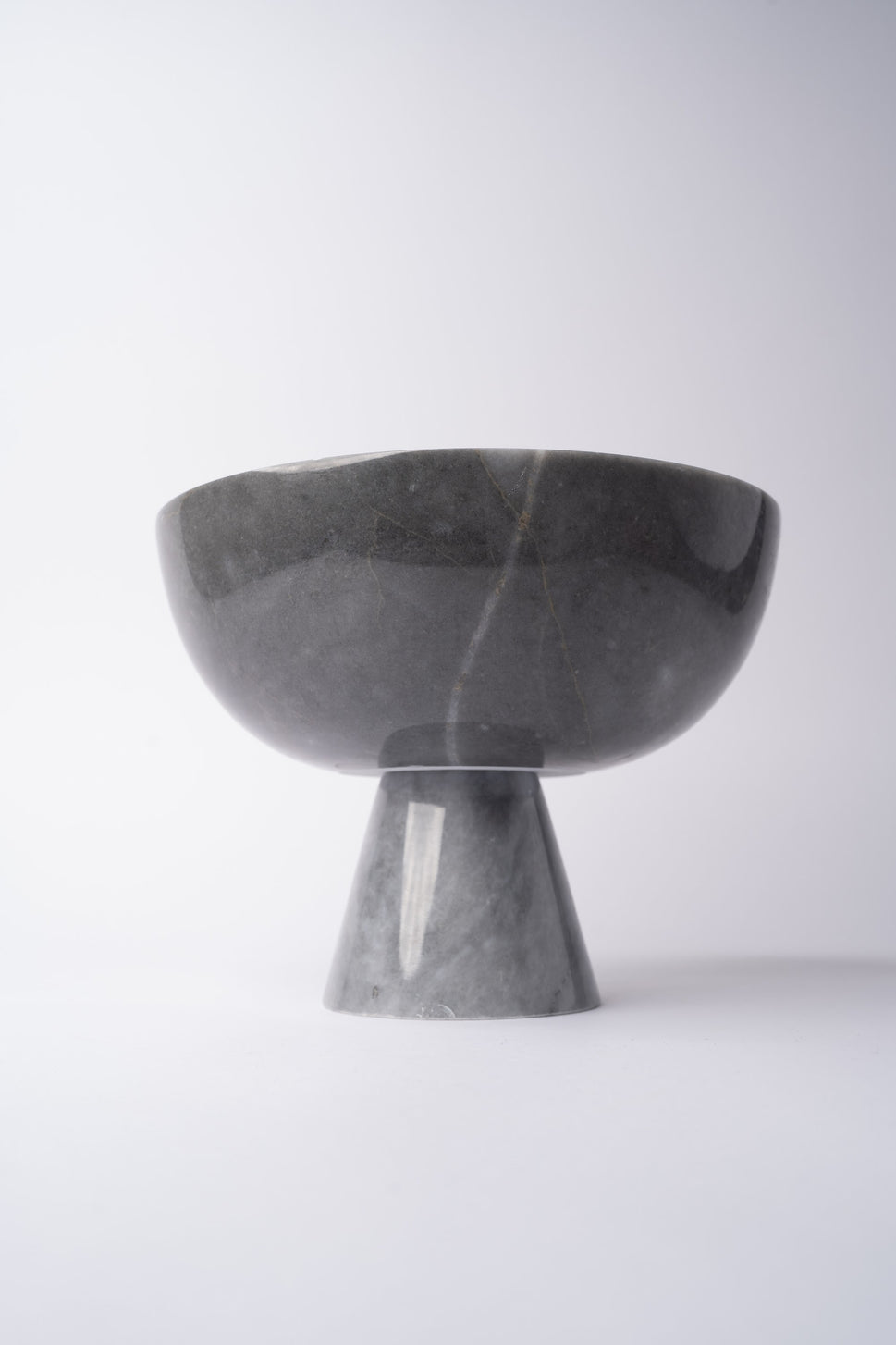 Grey Marble Pedestal Bowl