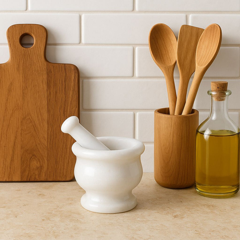 Marble Mortar and Pestle