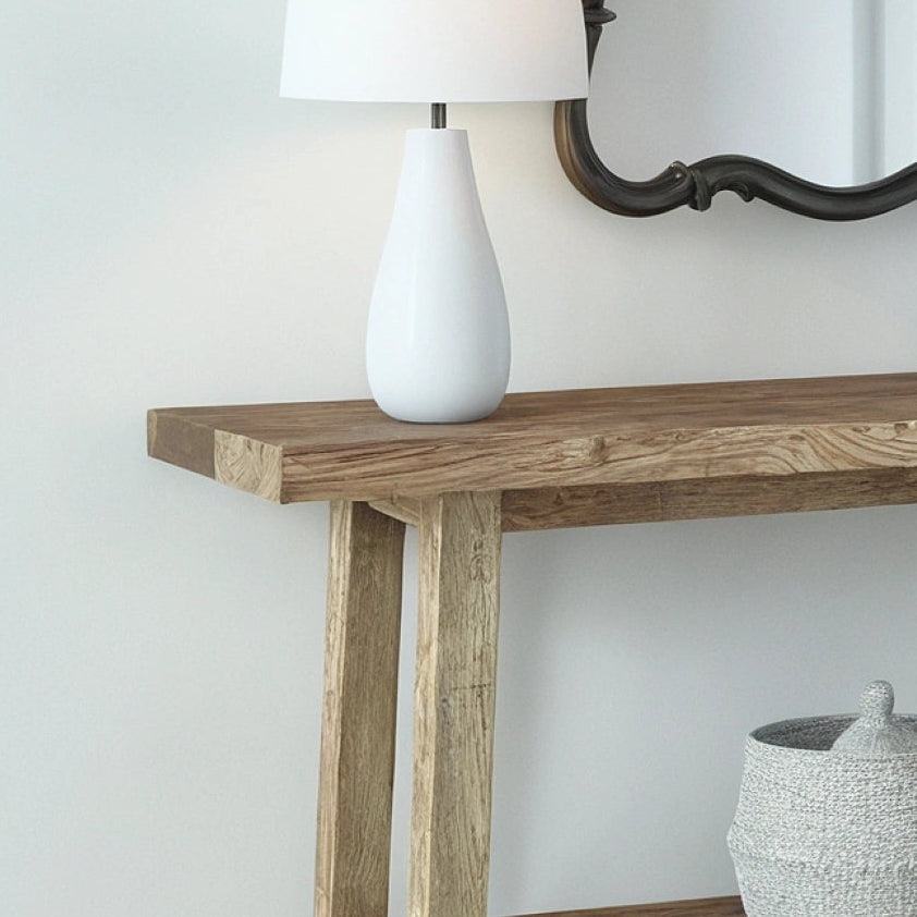 Light Reclaimed Console with Lower Shelf - Rustic Entryway Live Edge