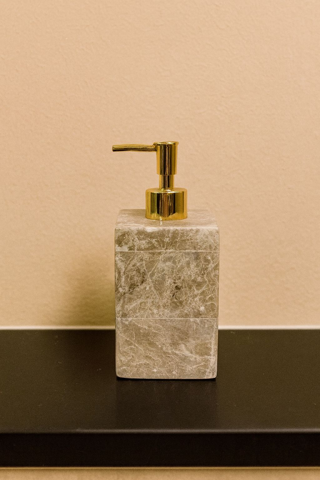 Square Travertine Soap Dispenser