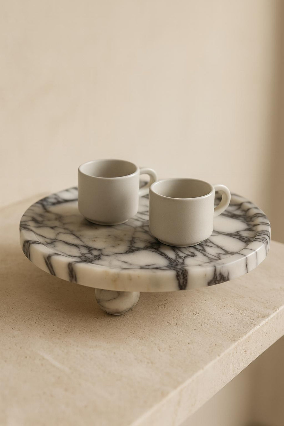 Calacatta Viola Footed Round Tray