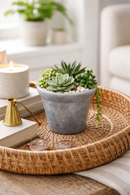 Grey Marble Tapered Planter