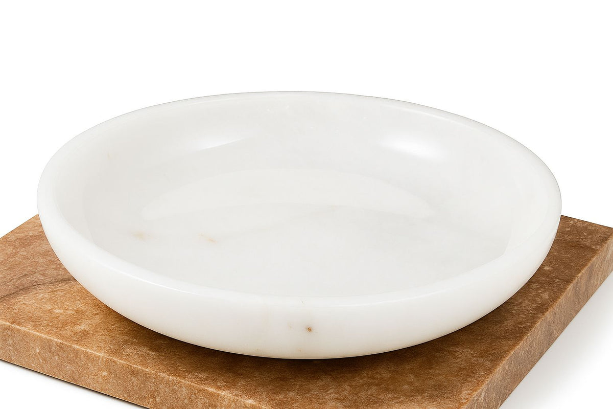 White Marble Shallow Bowl