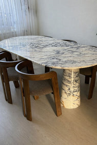 Calacatta Viola Marble Oval Dining Table