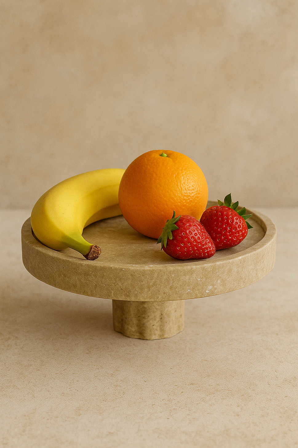 Travertine Pedestal Fruit Bowl
