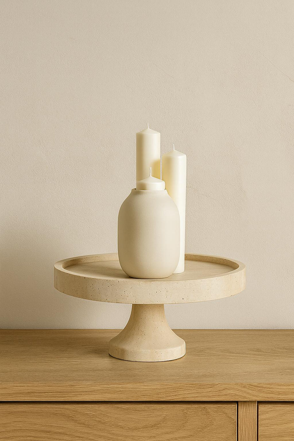 Travertine Pedestal Cake Stand