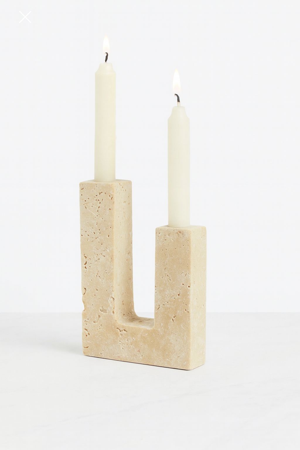 U-Shape Stone Double Candle Holder