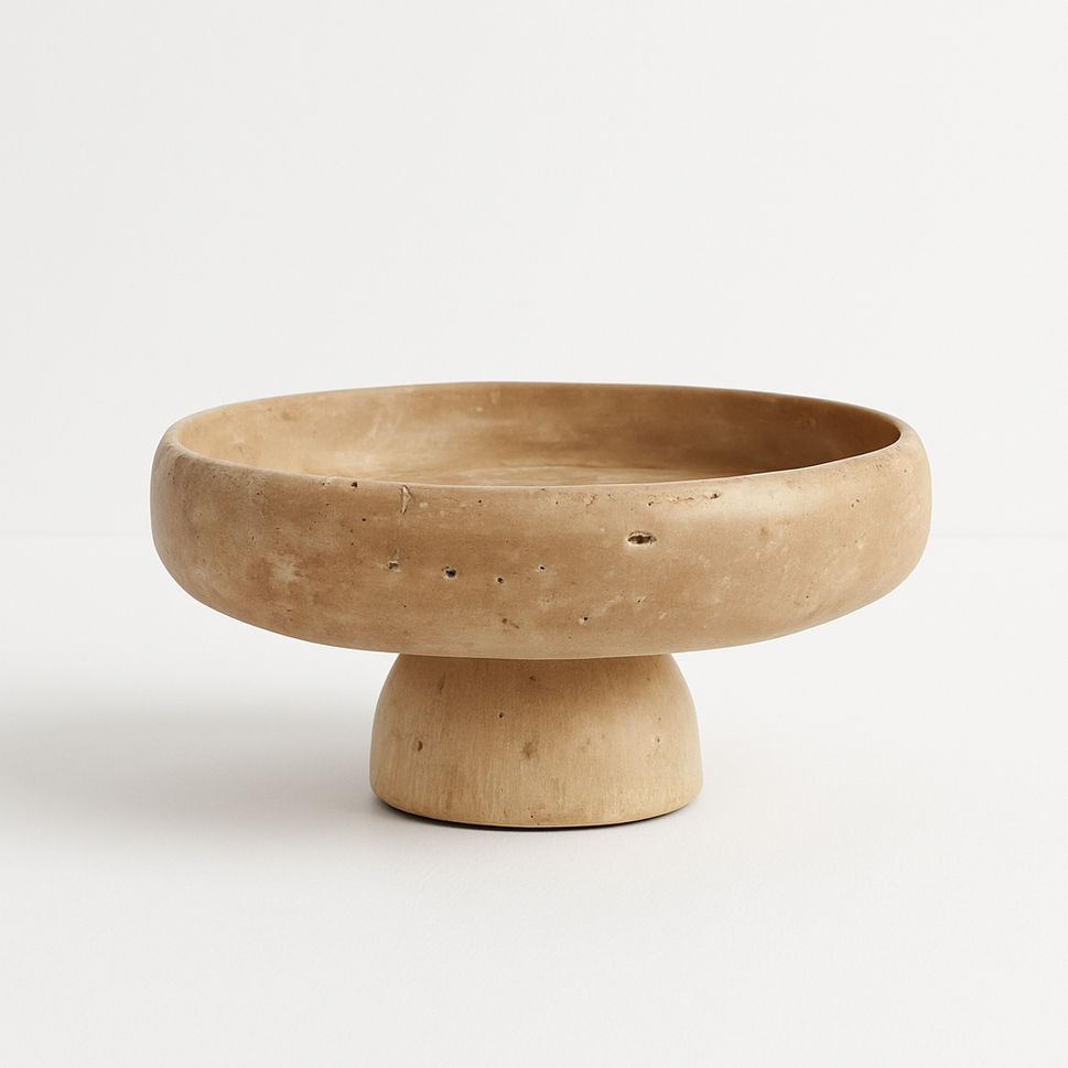 Travertine Pedestal Fruit Bowl