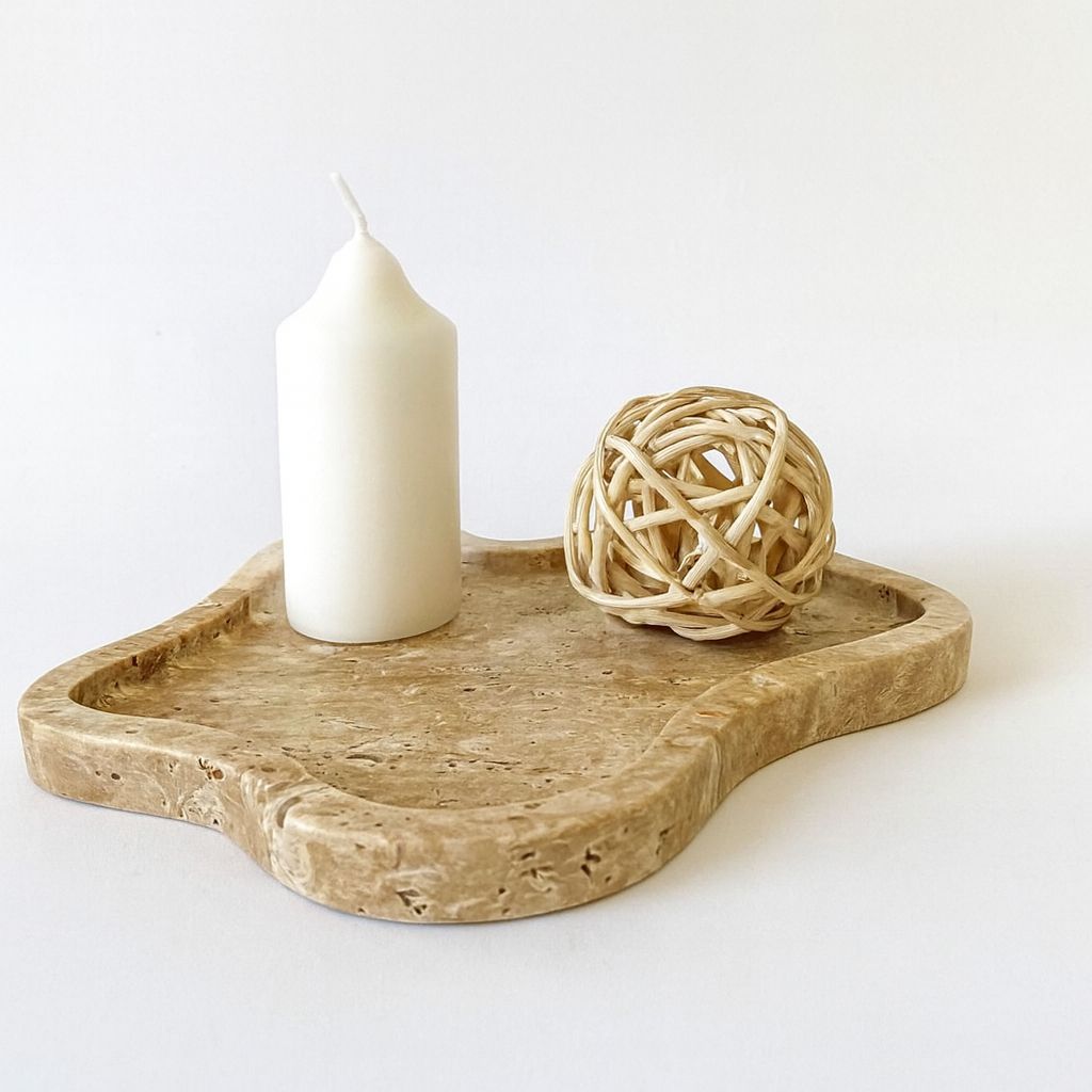 Organic Cloud Travertine Tray