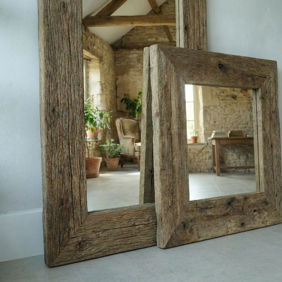 Rustic Mirror Frame - Handmade Farmhouse Style