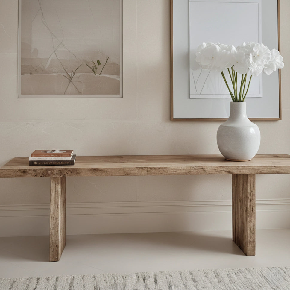 Chunky Beam Console Table - Rustic Entryway Live Edge