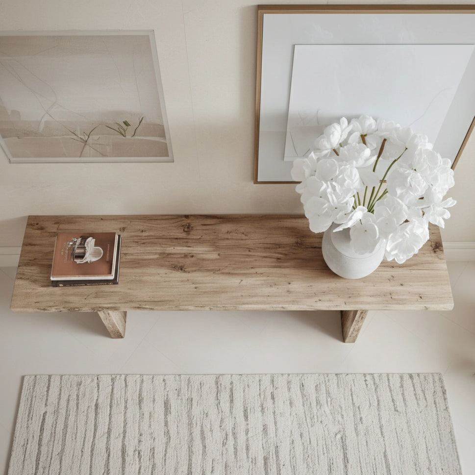 Chunky Beam Console Table - Rustic Entryway Live Edge