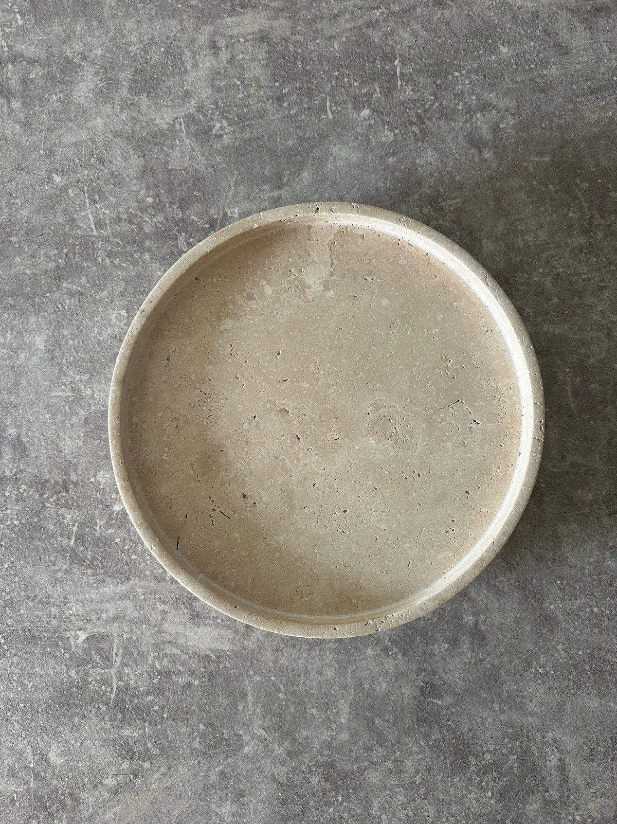 Round Travertine Serving Tray