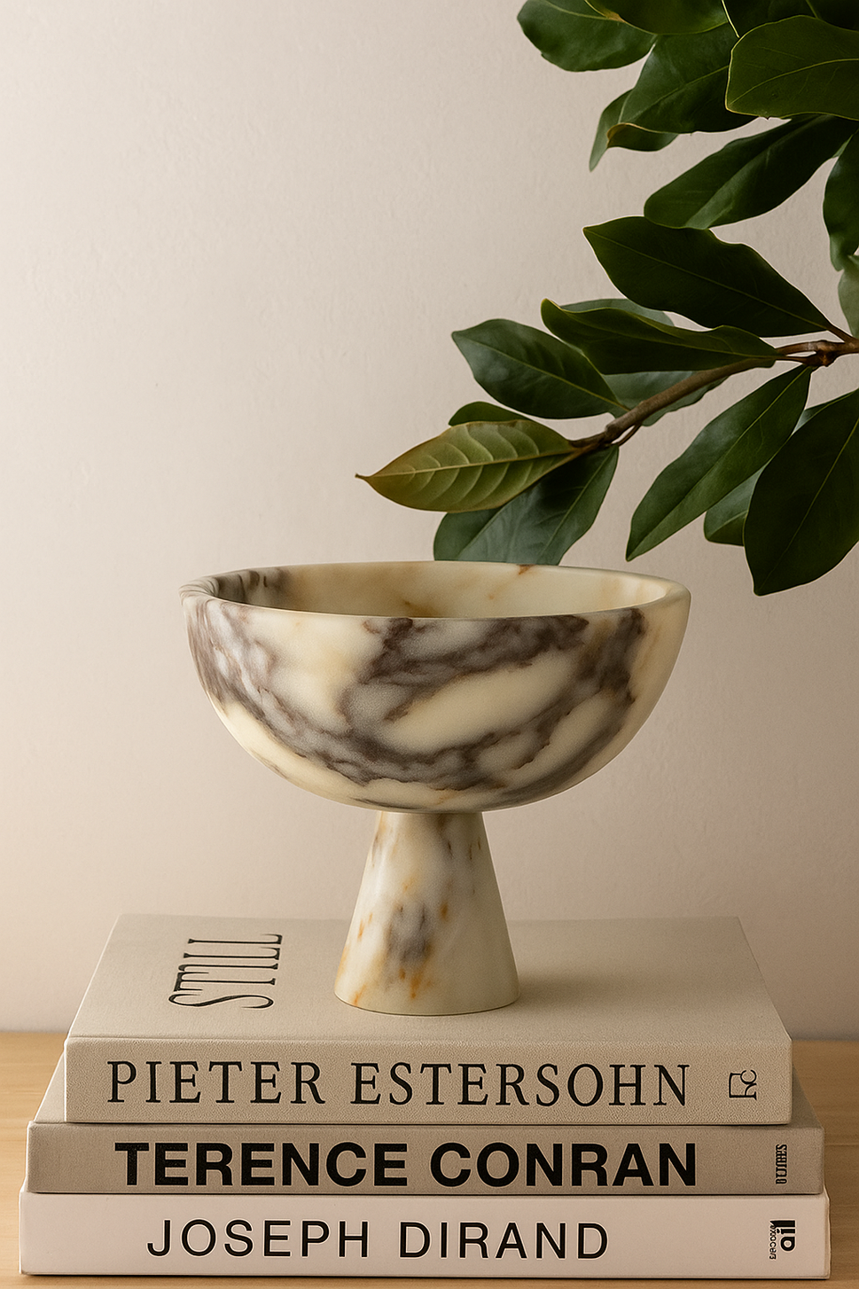 Calacatta Viola Marble Pedestal Bowl