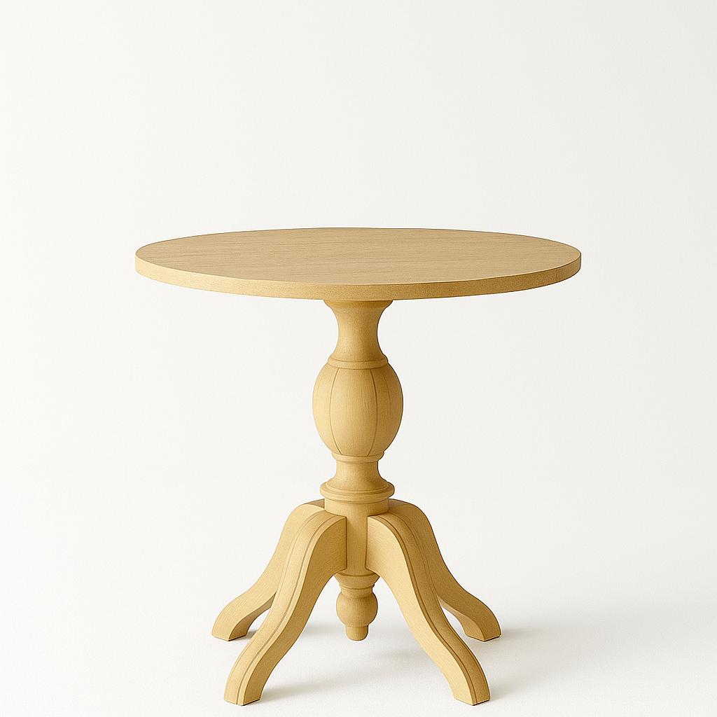 Classic Travertine Pedestal Side Table