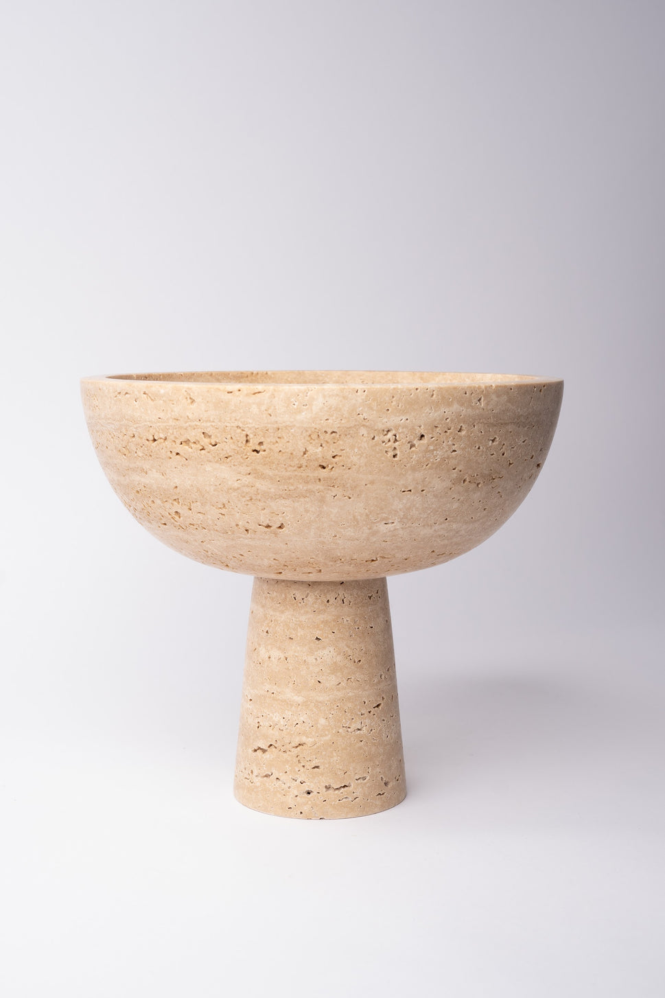 Travertine Pedestal Fruit Bowl