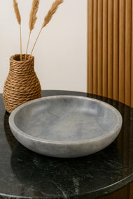 Grey Marble Shallow Bowl