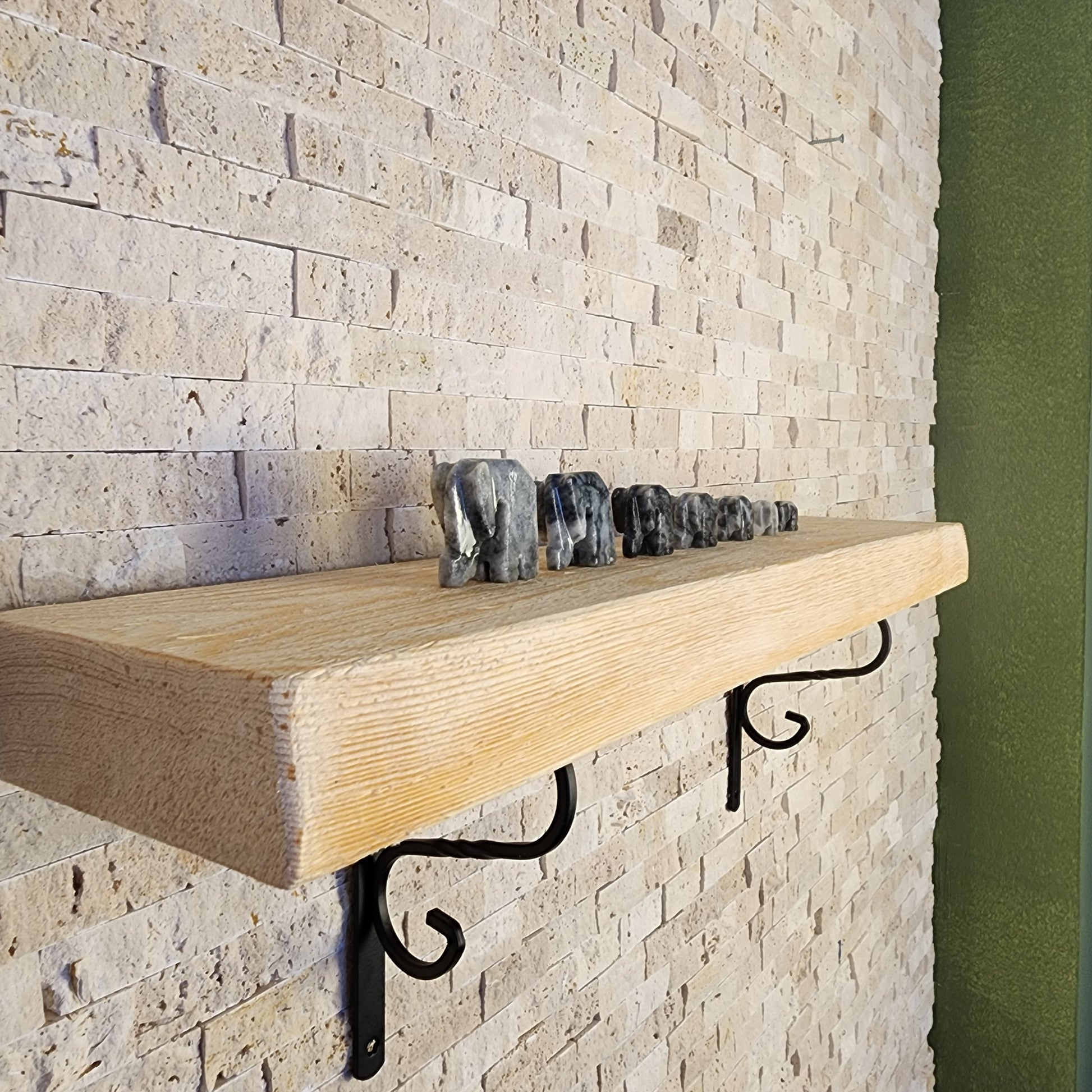 Farmhouse Floating Shelf with Metal Brackets - Custom Size Shelves