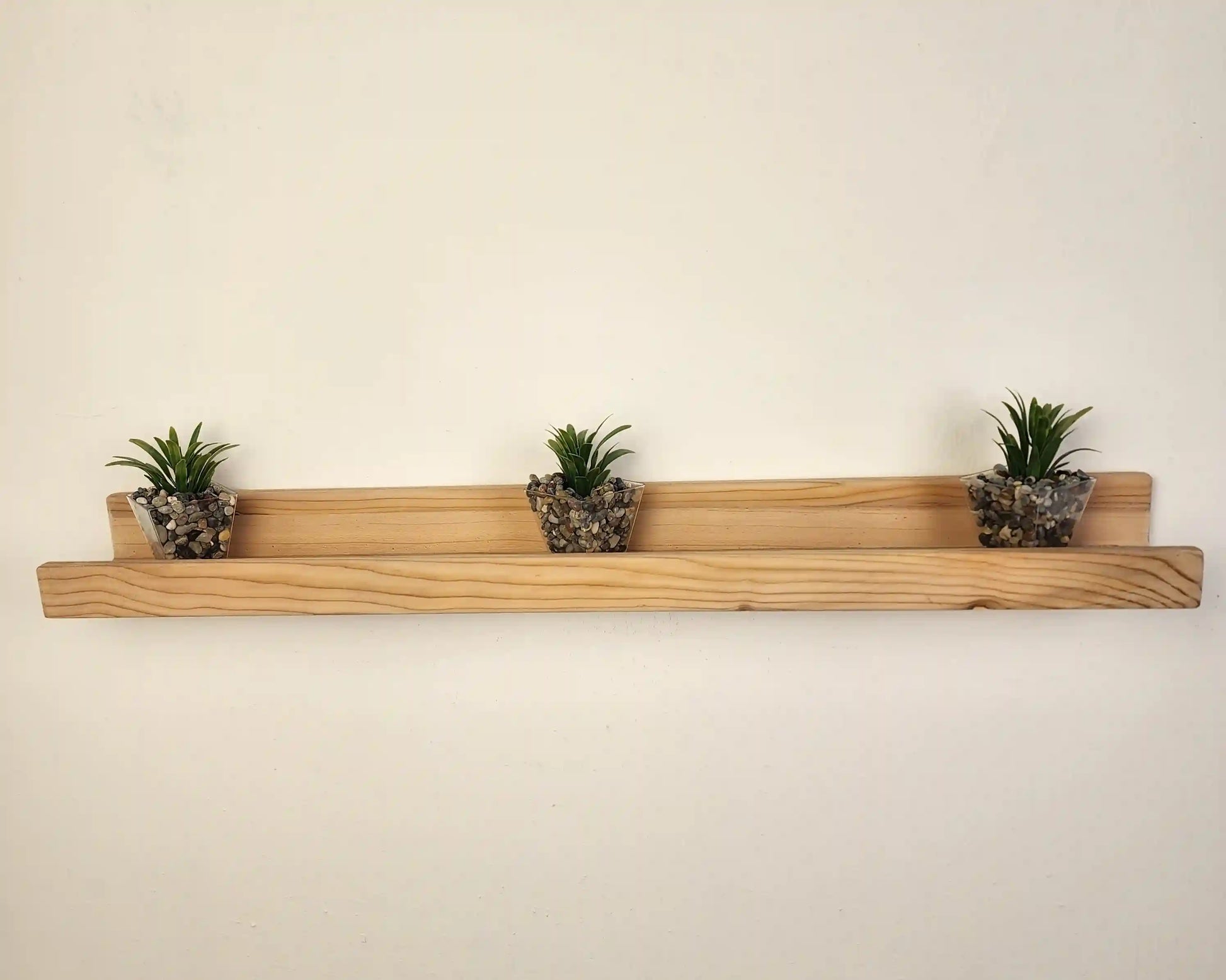 Picture Ledge Shelf, Farmhouse Floating Shelf with Metal Brackets - Custom Size Shelves