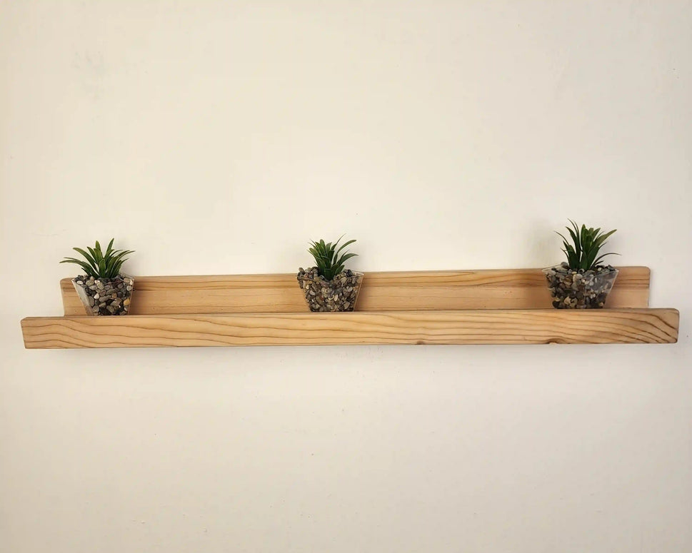 Picture Ledge Shelf, Farmhouse Floating Shelf with Metal Brackets - Custom Size Shelves