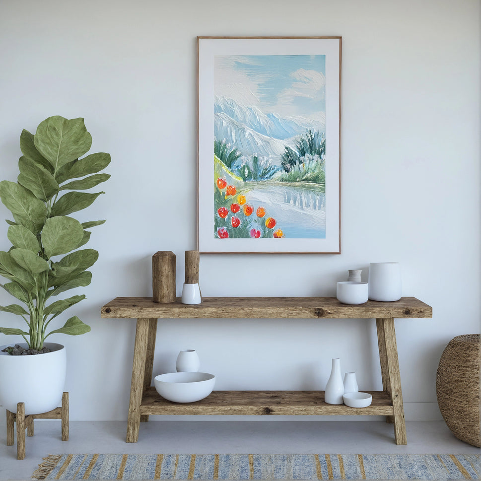 Driftwood Style Console Table - Rustic Entryway Live Edge