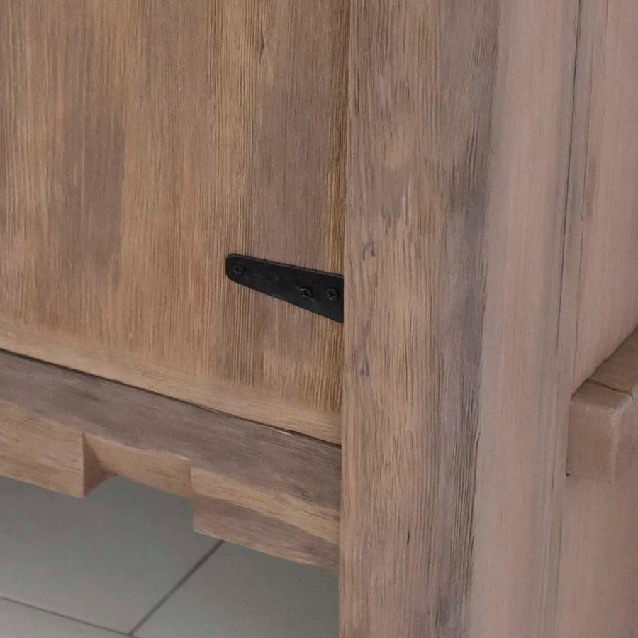Rustic Cabinet Vanity with Marble Basin - Farmhouse Live Edge Reclaimed Wood