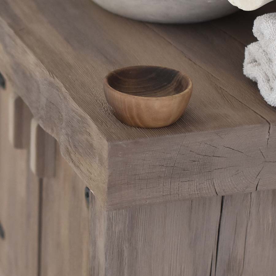 Rustic Bathroom Single or Double Sinks Vanity - Solid Live Edge Wood