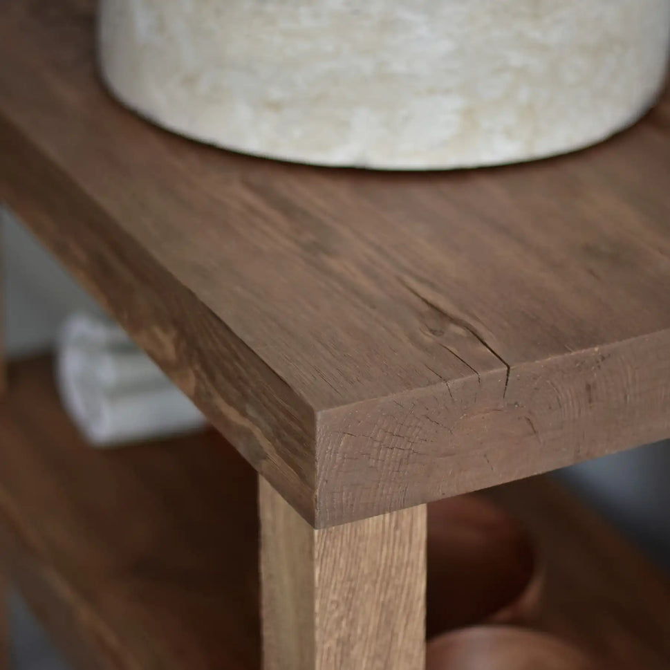 Rustic Bathroom Vanities - Farmhouse Narrow Live Edge Wood Vanity