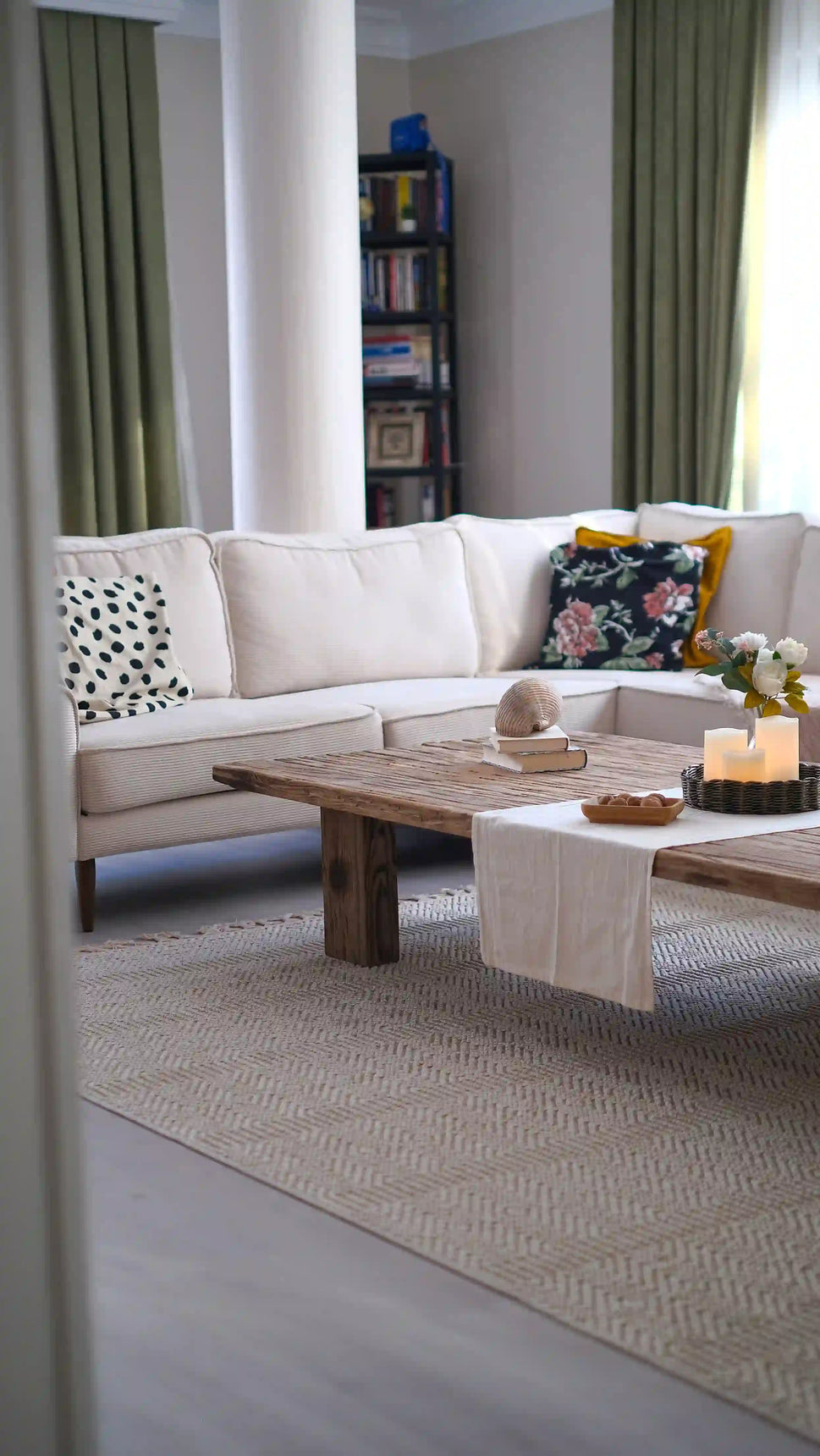 Cottage Crafts Coffee Table - Live edge solid brown top unique wooden