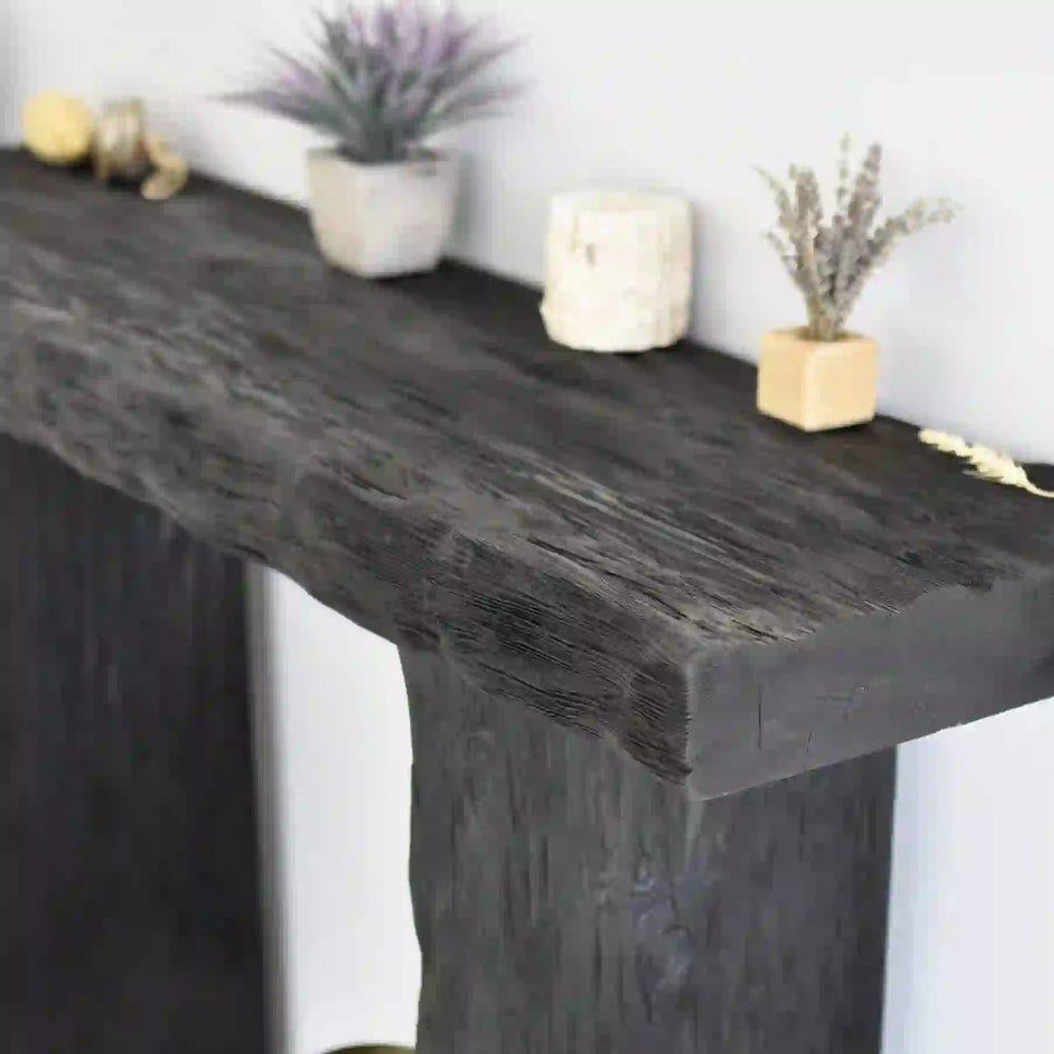 Rustikale Badezimmerwaschtische - Schmaler Bauernhausstil, Live Edge Wood