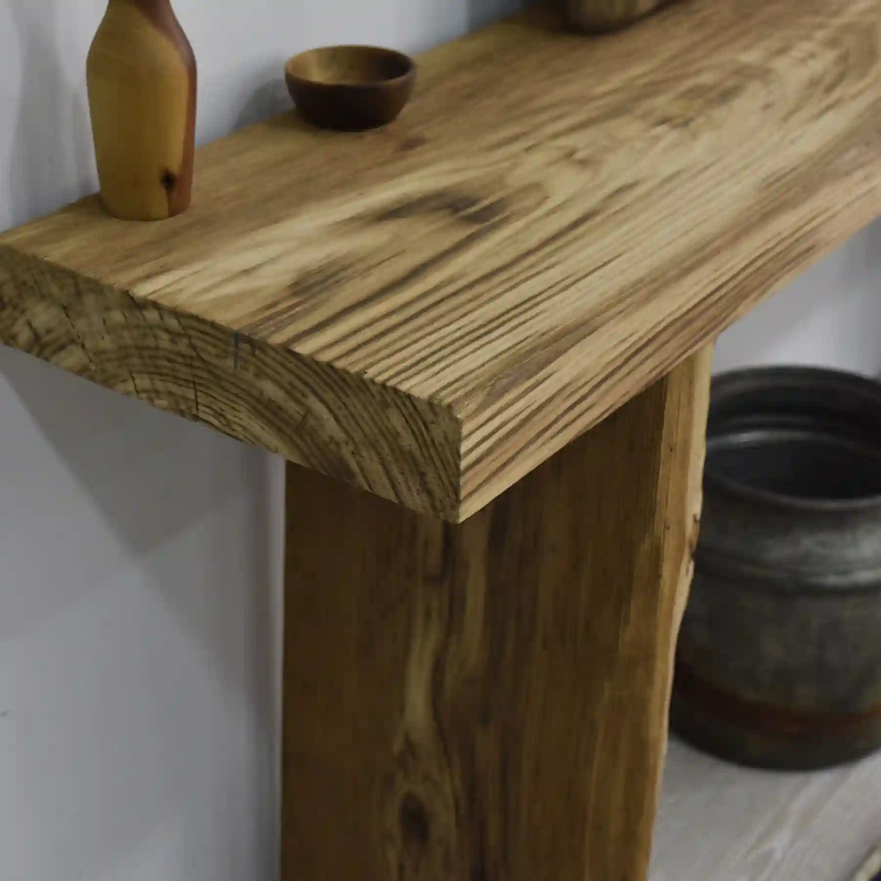 Rustic Entryway Wooden Console Table - Live Edge Wood Dresser