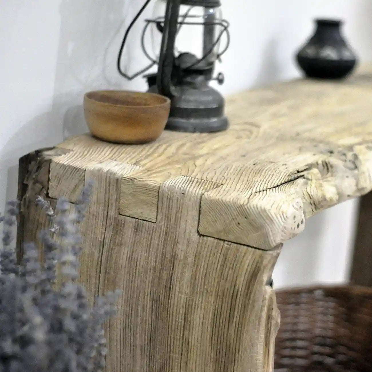 Rustic Entryway Wooden Console Table - Chestnut Wood Dresser
