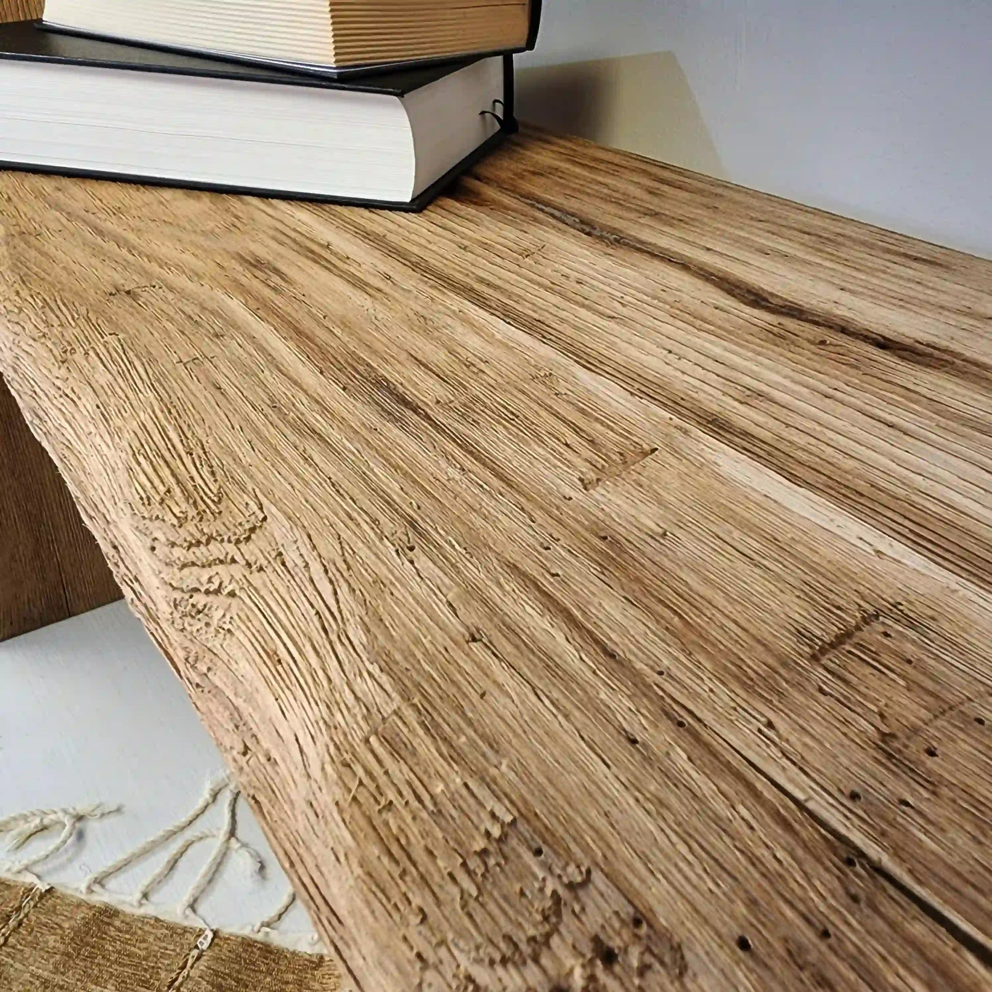 Rustic Entryway Wooden Console Table - Live Edge Wood Bench