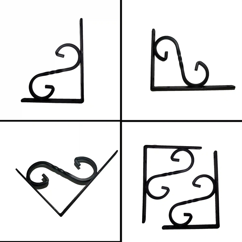 Farmhouse Floating Shelf with Metal Brackets - Custom Size Shelves