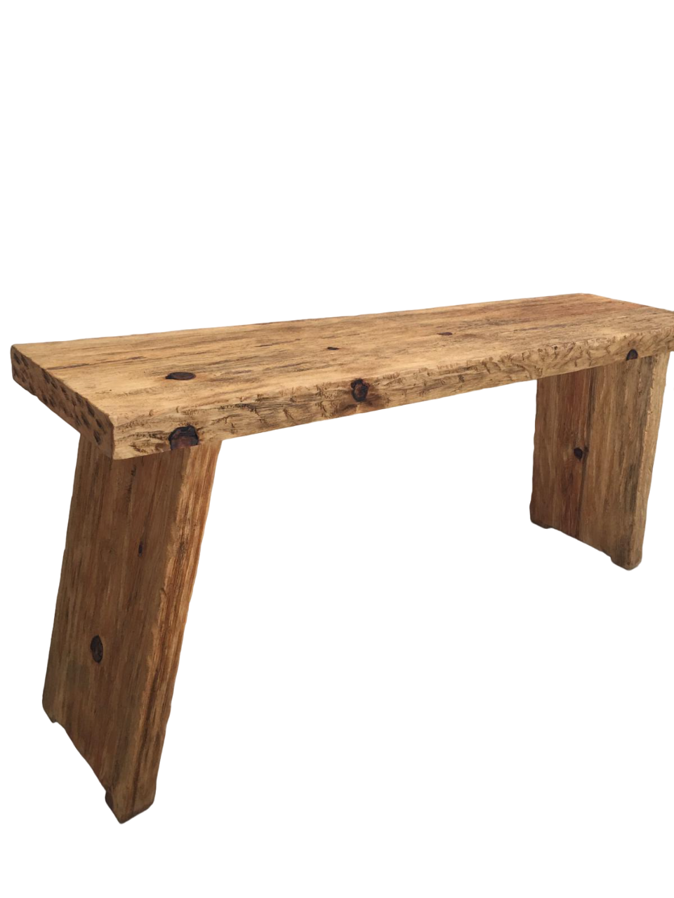 Rustic Entryway Wooden Console Table - Live Edge Wood Bench