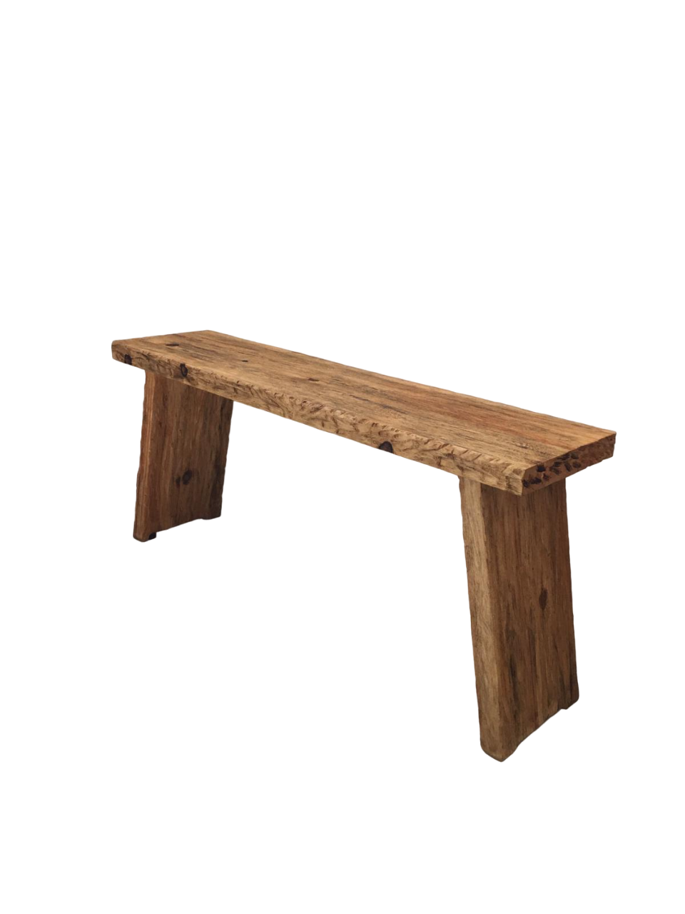 Rustic Entryway Wooden Console Table - Live Edge Wood Bench