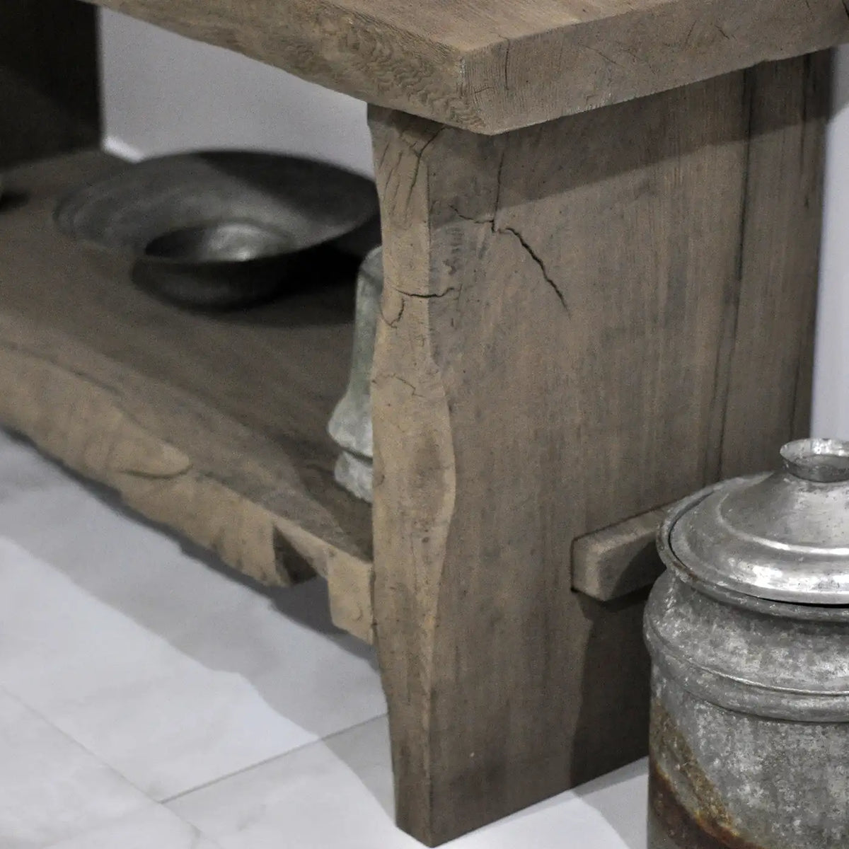 Dark Beam Vanity with Terracotta Vessel Bowl - Rustic Farmhouse Live Edge