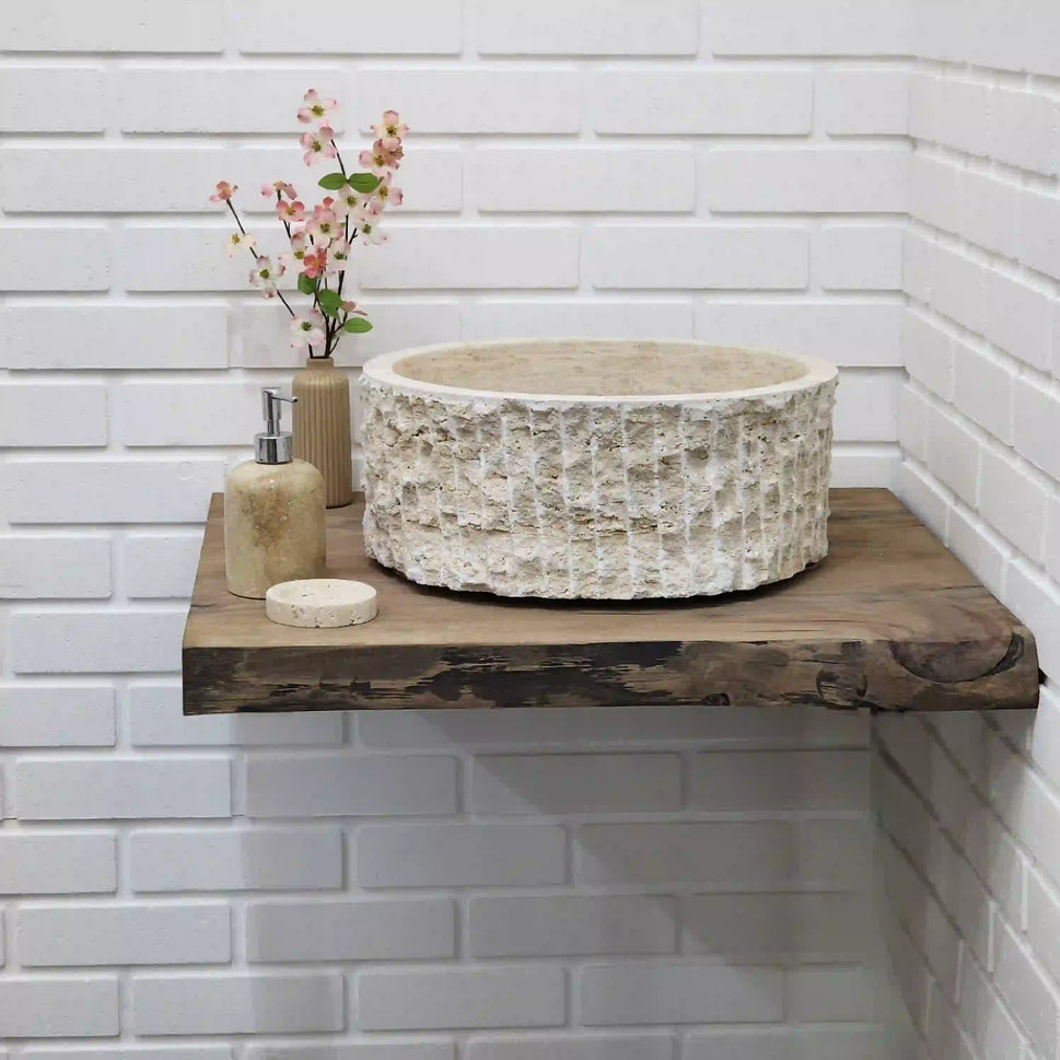 Rustic Bathroom Live Edge Vanities - Solid Wood Slab Vanity