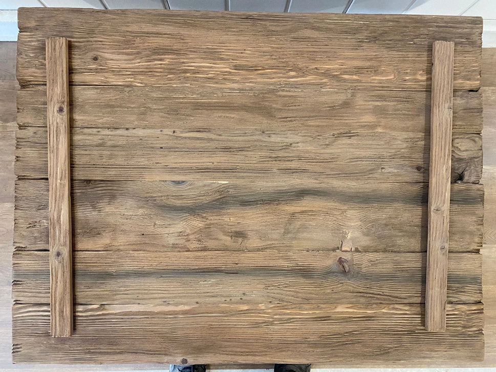Golden Reclaimed Slab Coffee Table - Rustic Farmhouse Live Edge