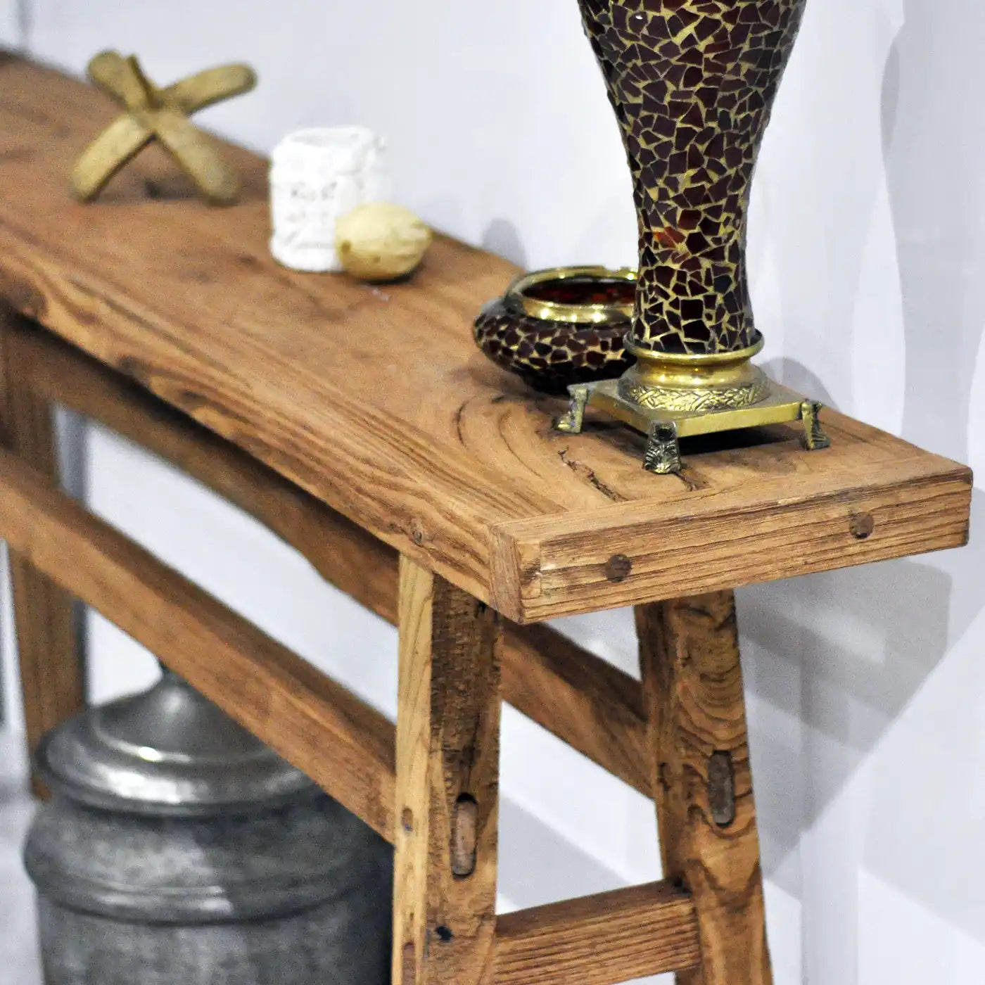 Rustic Entryway Wooden Console Table - Live Edge Wood Dresser