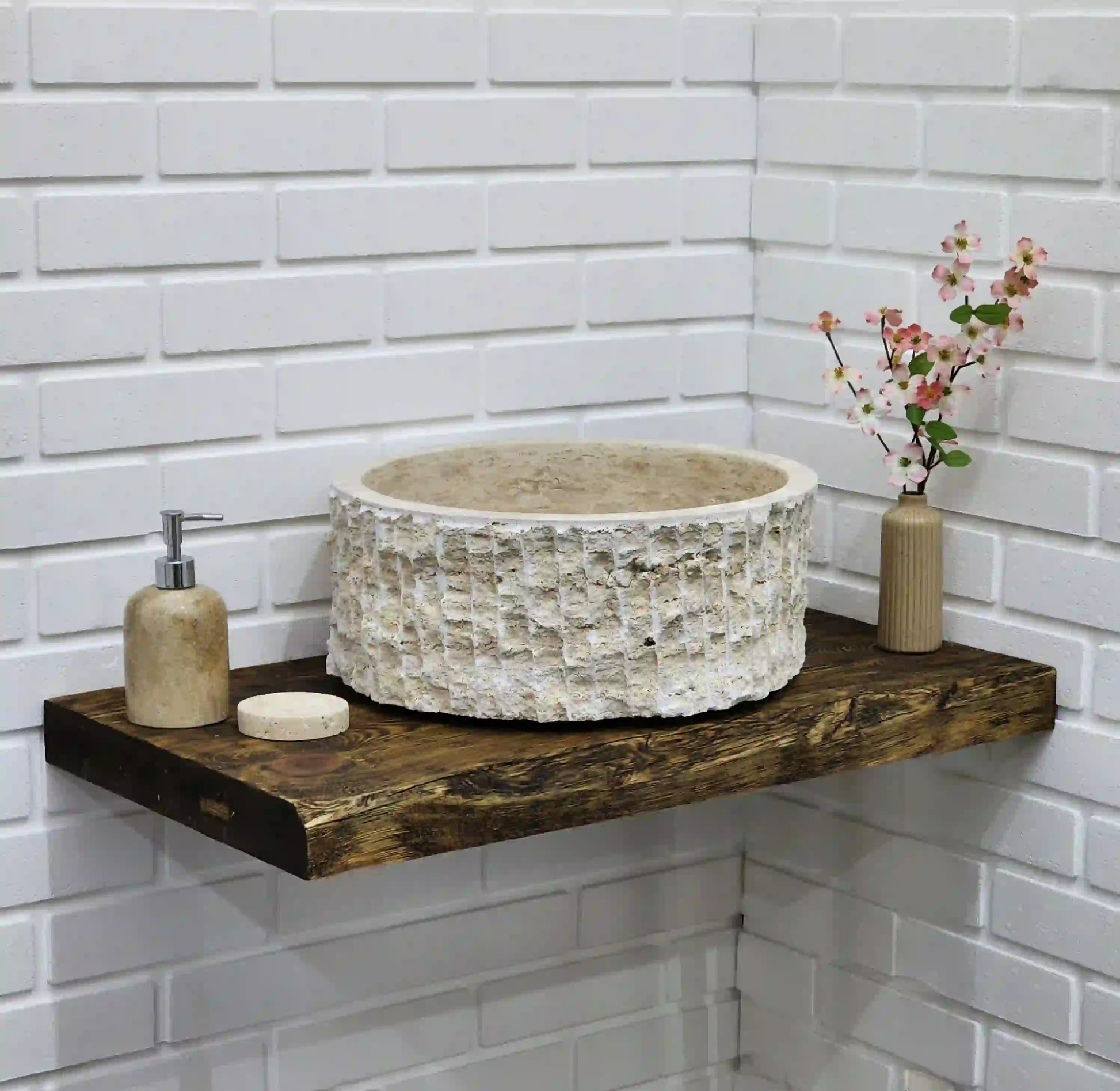 Rustic Bathroom Live Edge Vanities - Solid Wood Slab Vanity