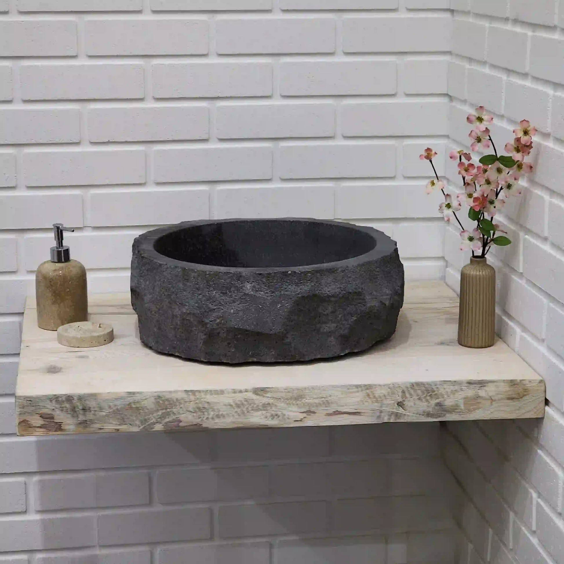 Rustic Bathroom Live Edge Vanities - Farmhouse Wood Slab Vanity