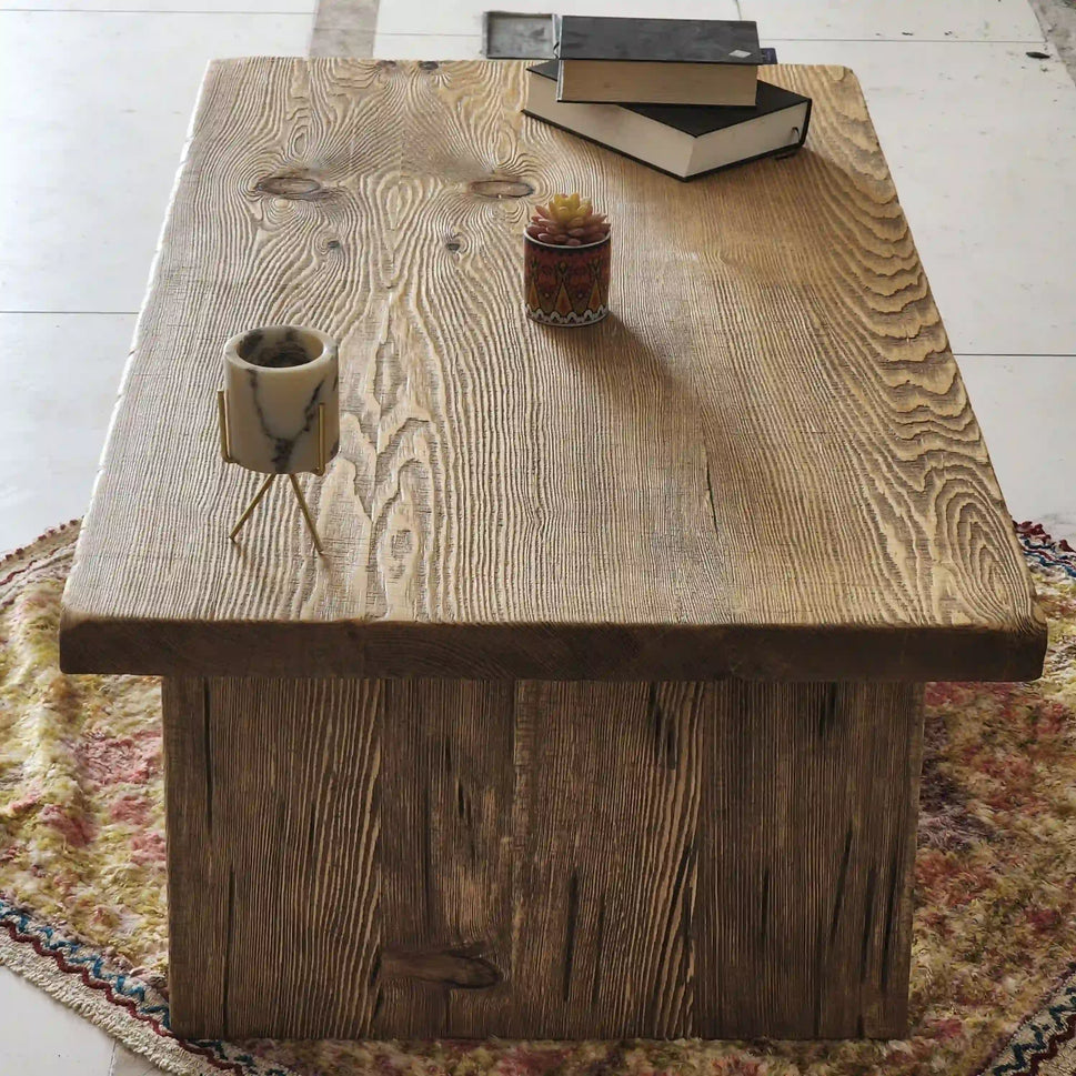 Natural Slab Low Coffee Table - Rustic Farmhouse Live Edge