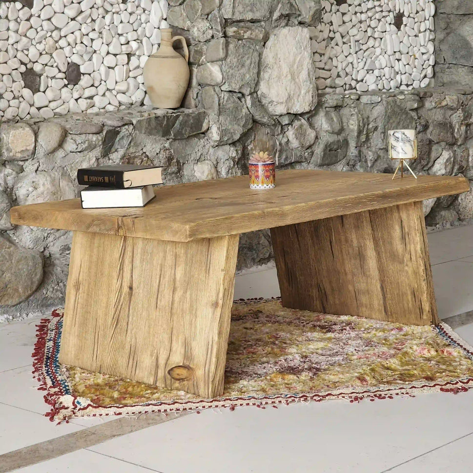 Natural Slab Low Coffee Table - Rustic Farmhouse Live Edge