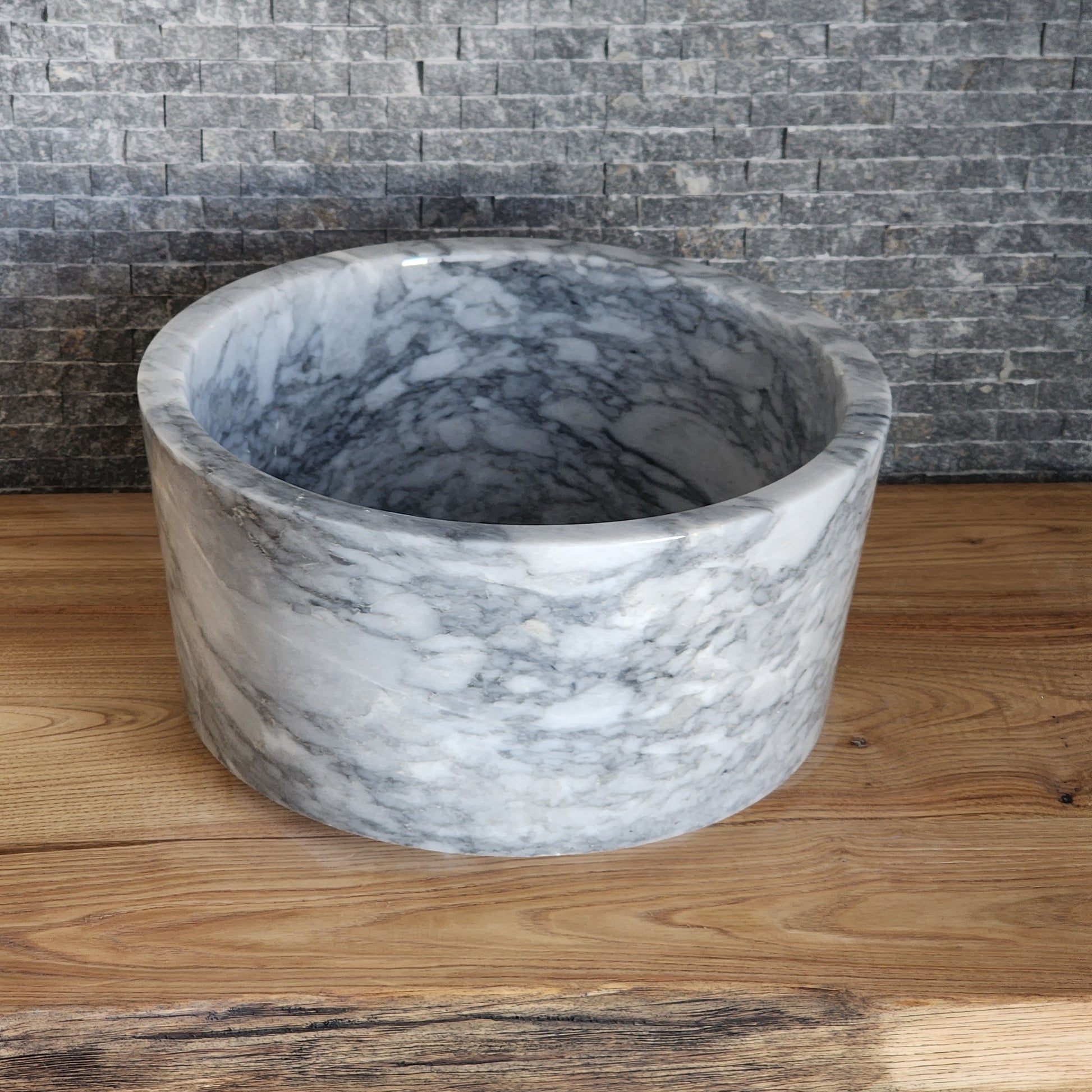 Norhew Statuesque Marble Basin - Deep Cylindrical Drum Design
