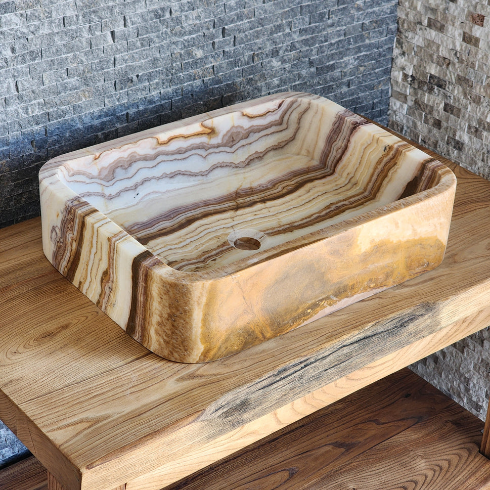 Norhew Rectangular Onyx Vessel Sink - Soft Rounded Corners