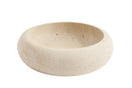 Switch Rounded Travertine Low Bowl – handcrafted natural beige travertine, view 2 2 image