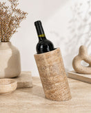 Switch Travertine Wine Bottle Holder – handcrafted natural beige travertine, view 3 3 image